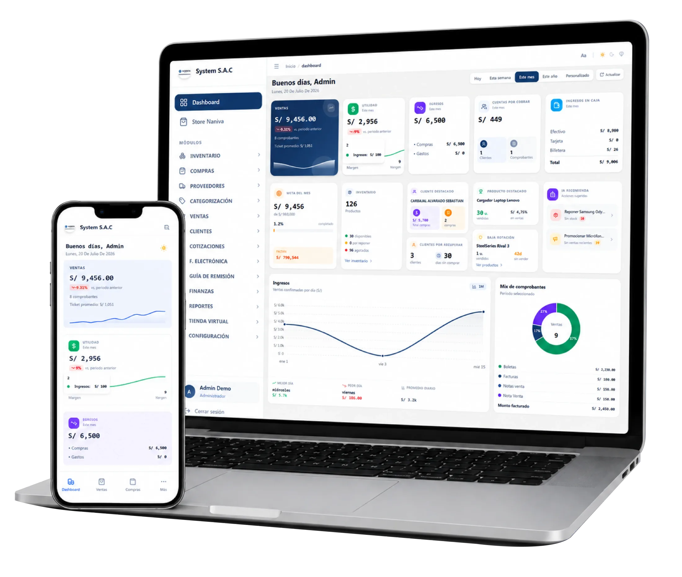 Dashboard ERP Naniva